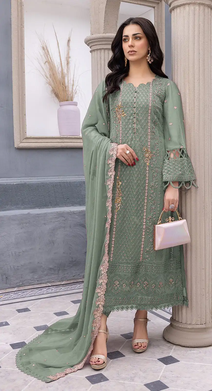 FC MARIA-A 1038 Green Color Sequence Georgette Embroidery Salwar Suit Wedding, Party, Festive events, Expected Delivery 4-6 Working Days @2099 | Casual Suits, Salwar suit, Creative suits, Designer Suits, Palazzo Suits, Party Wear Suits, Patiala Suits, Straight Suits