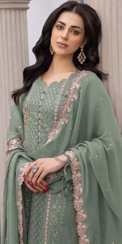 FC MARIA-A 1038 Green Color Sequence Georgette Embroidery Salwar Suit Wedding, Party, Festive events, Expected Delivery  4-6 Working Days @2099 | Casual Suits, Salwar suit, Creative suits, Designer Suits, Palazzo Suits, Party Wear Suits, Patiala Suits, Straight Suits