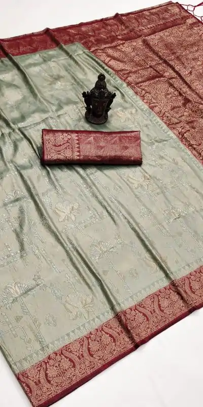 GK kanjivaram Grey Color Soft Silk Beautiful Rich Pallu All Over Saree Events Casual Wedding Festive . Expected Delivery  4-6 Working Days @1999/- | Designer Sarees, Embroidered Sarees, Sarees, Bollywood Sarees, Creative Sarees, Ethnic Saree, Modern Digital sarees, Party Wear Sarees