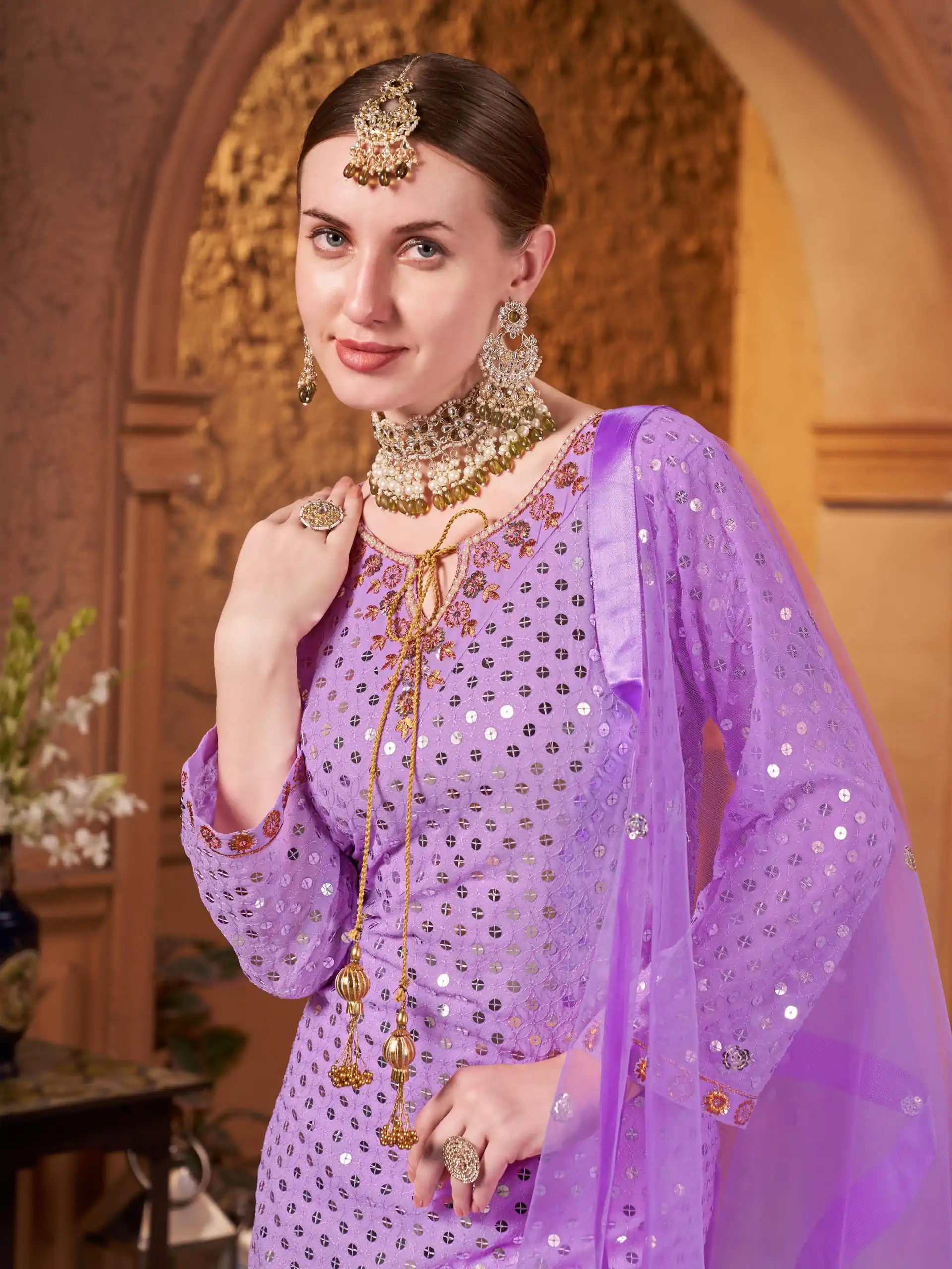 VLM 205 Violet Color Georgette Embroidery Sequence Salwar Suit Wedding, Party, Festive, Events Expected Delivery 4-6 Working Days @ 1999/- Only | Casual Suits, Salwar suit, Creative suits, Designer Suits, Party Wear Suits, Straight Suits