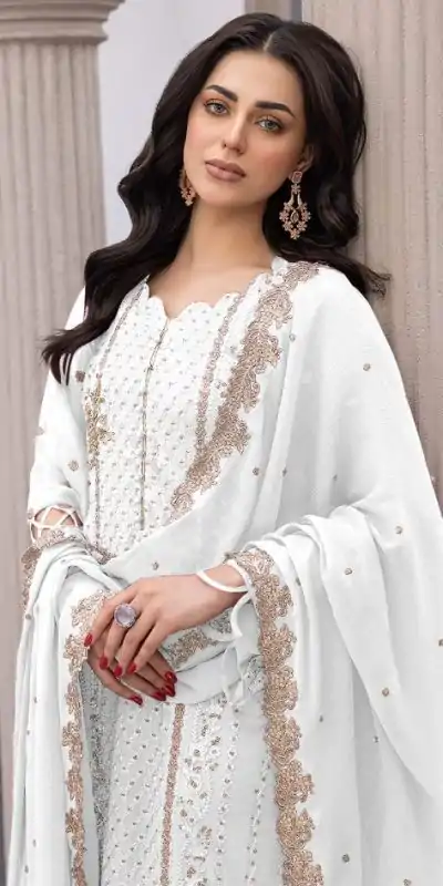 FC MARIA-A 1038 White Color Sequence Georgette Embroidery Salwar Suit Wedding, Party, Festive events, Expected Delivery  4-6 Working Days @2099 | Casual Suits, Salwar suit, Creative suits, Designer Suits, Palazzo Suits, Party Wear Suits, Patiala Suits, Straight Suits