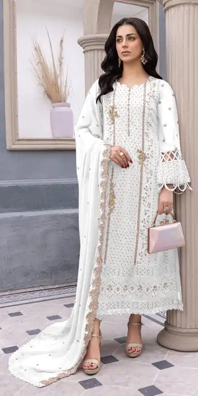 FC MARIA-A 1038 White Color Sequence Georgette Embroidery Salwar Suit Wedding, Party, Festive events, Expected Delivery  4-6 Working Days @2099 | Casual Suits, Salwar suit, Creative suits, Designer Suits, Palazzo Suits, Party Wear Suits, Patiala Suits, Straight Suits