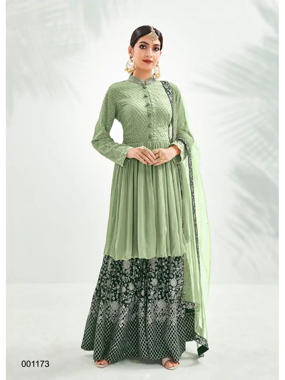  FC 1173 Pista Green Top : Georgette Work : Embroidery Work Dupatta : Heavy Net Inner : Santoon Wedding, Party, Festive, Events @2449 | Salwar suit, Creative suits, Designer Suits, Palazzo Suits, Party Wear Suits, Straight Suits