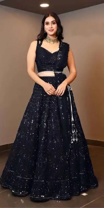 RC 215 Black Color Heavy Georgette Embroidery Sequins Lehenga Choli Casual, Party Wedding, Festive, Events Etc. Delivery  4-6 Working Days 1999/- | Lehenga, Bollywood Lehenga, Creative Lehenga, Designer Lehenga, Embroidered Lehenga, Party Wear Lehenga