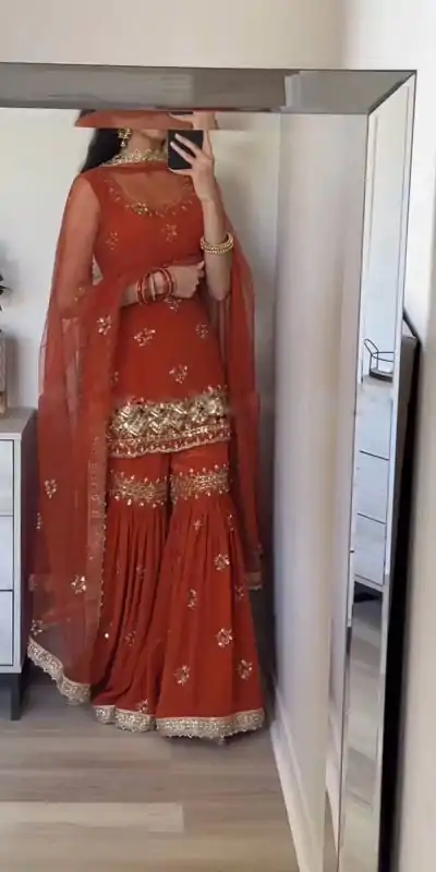 SRK 5183 Brown Color Georgette Embroidery Sequence Salwar Suit Wedding, Party, Festive, Events Expected Delivery 4-6 Working Days @ 2099/- | Casual Suits, Jump Suits, Salwar suit, Creative suits, Designer Suits, Palazzo Suits, Party Wear Suits, Patiala Suits, Straight Suits