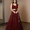 RC 215 Maroon Color Heavy Georgette Embroidery Sequins Lehenga Choli Casual, Party Wedding, Festive, Events Etc. Delivery  4-6 Working Days 1999/- | Lehenga, Bollywood Lehenga, Creative Lehenga, Designer Lehenga, Embroidered Lehenga, Party Wear Lehenga