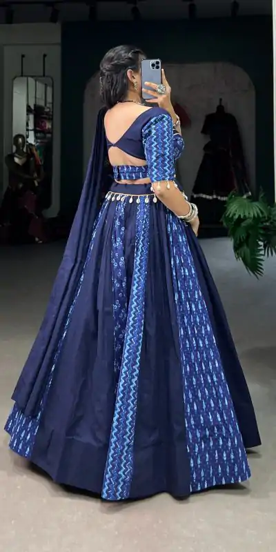 LNB 1699 Blue Color Pure Cotton Floral Printed Lehenga Choli Wedding, Party, Festive, Events Etc. Expected Delivery 4-6 Working Days @3699 | Lehenga, Bollywood Lehenga, Creative Lehenga, Designer Lehenga, Embroidered Lehenga, Party Wear Lehenga
