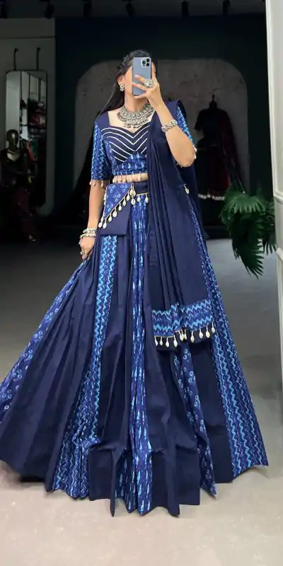 LNB 1699 Blue Color Pure Cotton Floral Printed Lehenga Choli Wedding, Party, Festive, Events Etc. Expected Delivery 4-6 Working Days @3699 | Lehenga, Bollywood Lehenga, Creative Lehenga, Designer Lehenga, Embroidered Lehenga, Party Wear Lehenga