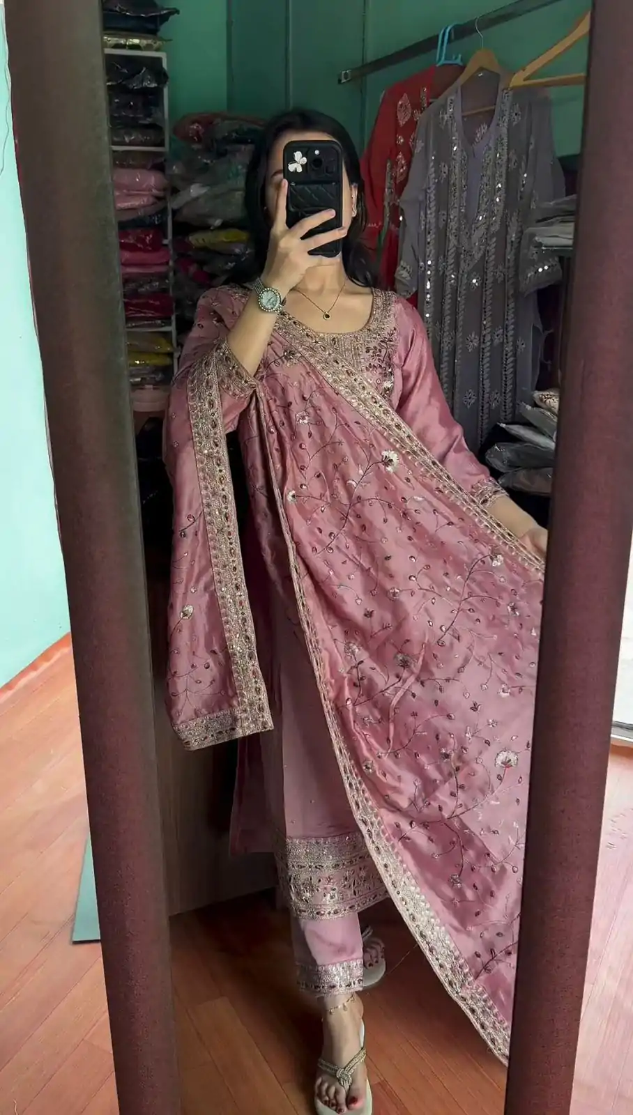 AD 163 Pink Color Chinon Silk Embroidery Work Sharara Suit Casual, Wedding, Party, Festive, Events Etc. Expected Delivery 4-6 Working Days @2249/- | Casual Suits, Jump Suits, Salwar suit, Creative suits, Designer Suits, Palazzo Suits, Party Wear Suits, Patiala Suits, Straight Suits
