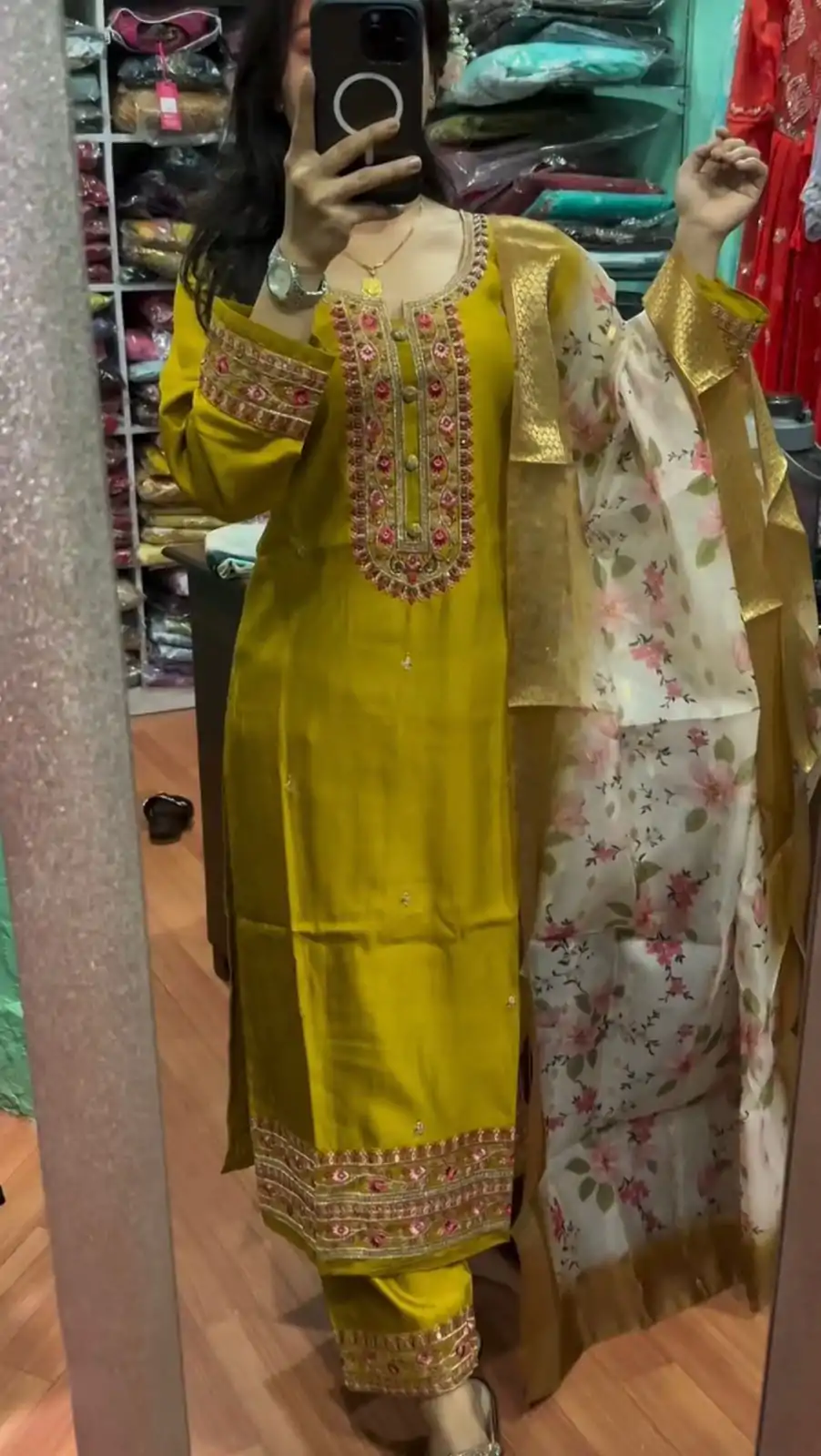 AD 164 Yellow Color Chinon Silk Embroidery Work Sharara Suit Casual, Wedding, Party, Festive, Events Etc. Expected Delivery 4-6 Working Days @1949/- | Casual Suits, Jump Suits, Salwar suit, Creative suits, Designer Suits, Palazzo Suits, Party Wear Suits, Patiala Suits, Straight Suits