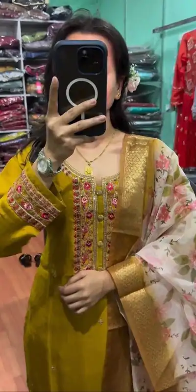 AD 164 Yellow Color Chinon Silk Embroidery Work Sharara Suit Casual, Wedding, Party, Festive, Events Etc. Expected Delivery 4-6 Working Days @1949/- | Casual Suits, Jump Suits, Salwar suit, Creative suits, Designer Suits, Palazzo Suits, Party Wear Suits, Patiala Suits, Straight Suits