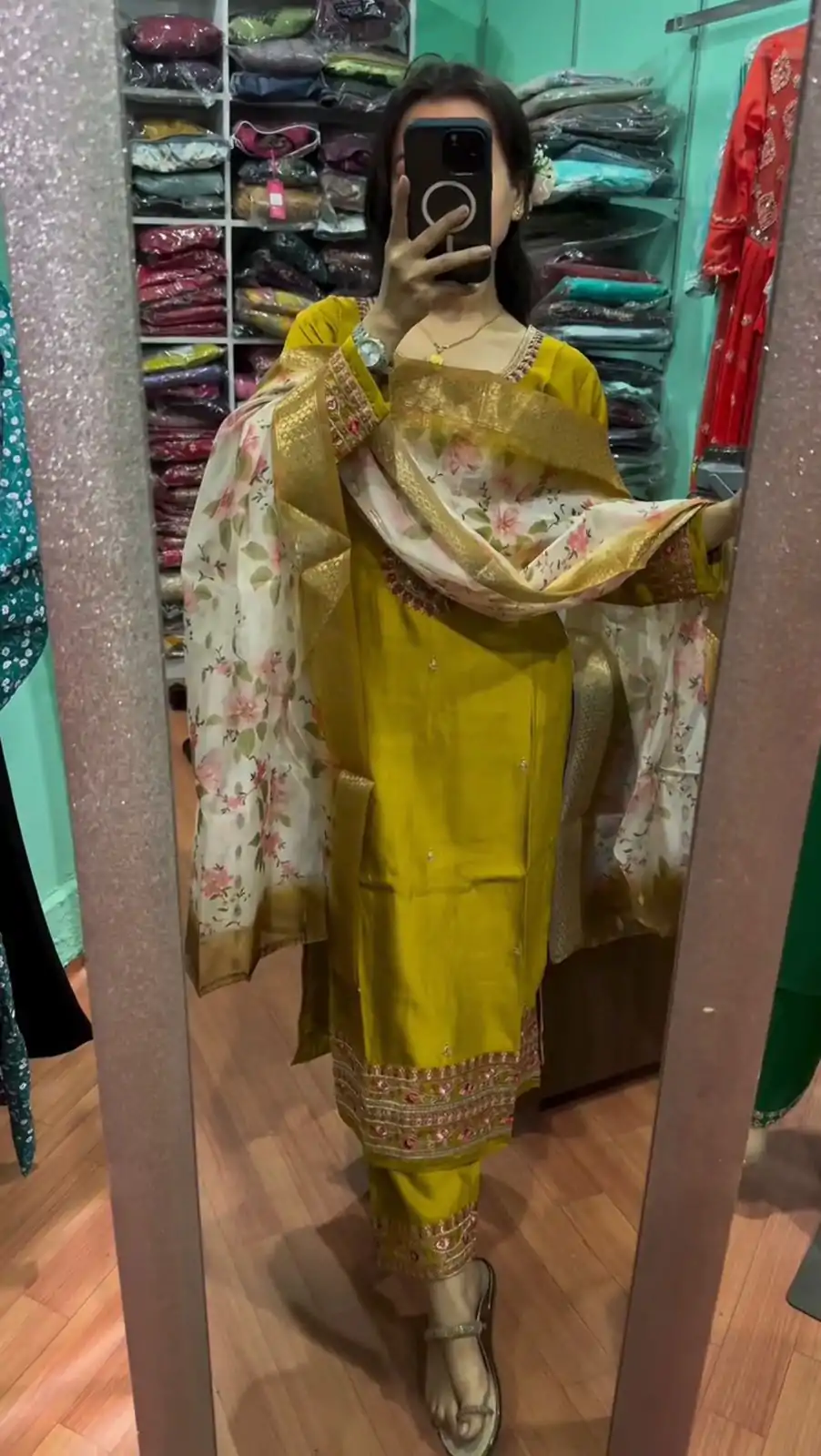 AD 164 Yellow Color Chinon Silk Embroidery Work Sharara Suit Casual, Wedding, Party, Festive, Events Etc. Expected Delivery 4-6 Working Days @1949/- | Casual Suits, Jump Suits, Salwar suit, Creative suits, Designer Suits, Palazzo Suits, Party Wear Suits, Patiala Suits, Straight Suits