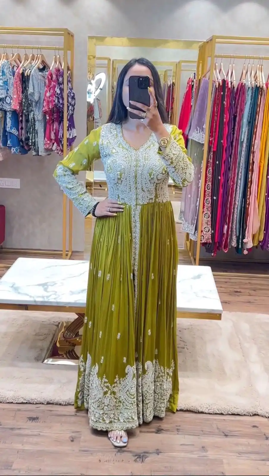 SR 1623 Pista Green Color Georgette Embroidery Sequence Gown Casual, Wedding, Party, Festive, Events Etc. Expected Delivery 4-6 Working Days @2349/- | Gowns, Bollywood Gowns, Creative Gowns, Designer Gowns, Embroidered Gowns, Party Wear Gowns