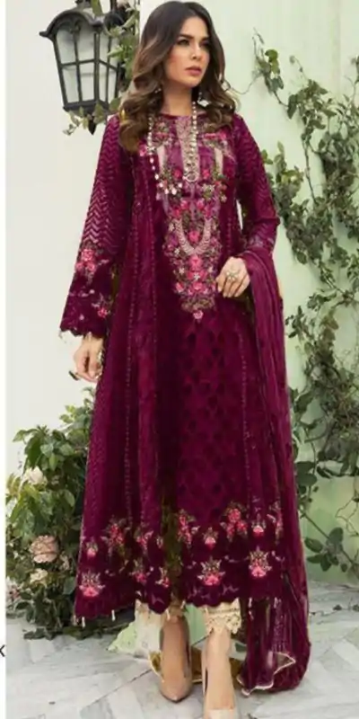 FC MARIA.B Purple Color Georgette Embroidery Work Salwar Suit Wedding, Party, Festive events, Expected Delivery 4-6 Working Days @2099 | Casual Suits, Salwar suit, Creative suits, Designer Suits, Palazzo Suits, Party Wear Suits, Patiala Suits, Straight Suits