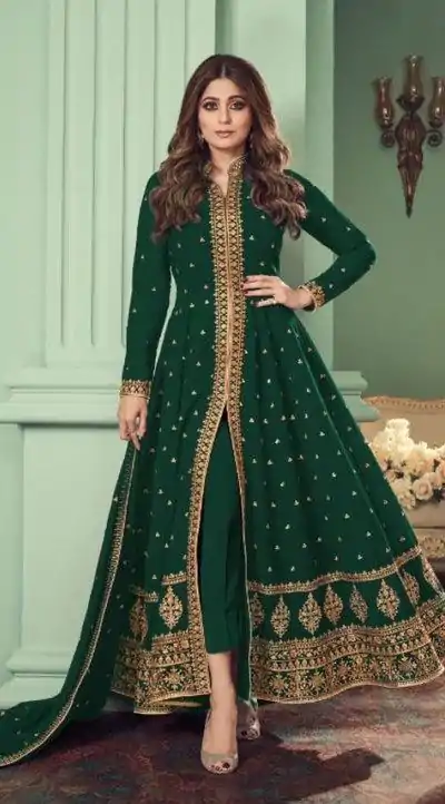 FC ASHIRWAD 8527 Green Color Heavy Georgette Embroidery Sharara Suit Wedding, Party, Festive Expected Delivery 4-6 Working Days  @2599/- | Casual Suits, Jump Suits, Salwar suit, Creative suits, Designer Suits, Palazzo Suits, Party Wear Suits, Patiala Suits, Straight Suits