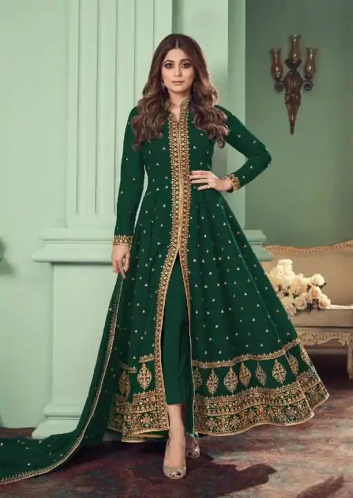 FC ASHIRWAD 8527 Green Color Heavy Georgette Embroidery Sharara Suit Wedding, Party, Festive Expected Delivery 4-6 Working Days  @2599/- | Casual Suits, Jump Suits, Salwar suit, Creative suits, Designer Suits, Palazzo Suits, Party Wear Suits, Patiala Suits, Straight Suits