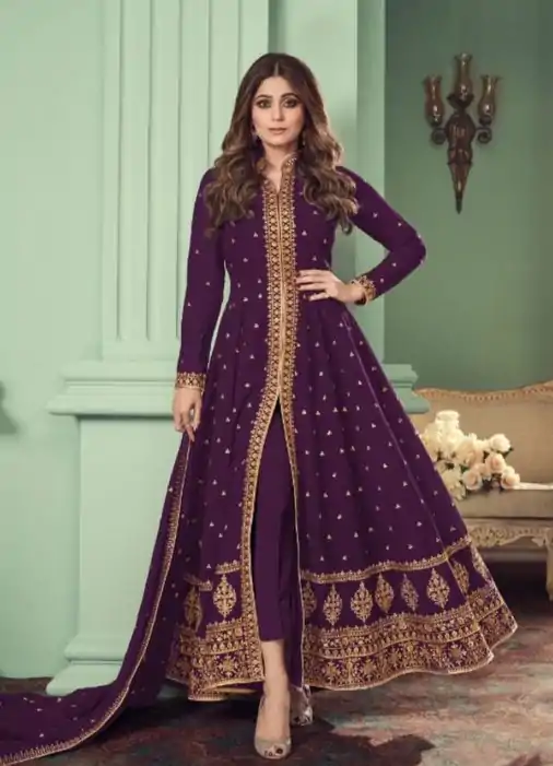 FC ASHIRWAD 8527 Purple Color Heavy Georgette Embroidery Sharara Suit Wedding, Party, Festive Expected Delivery 4-6 Working Days  @2599/- | Casual Suits, Jump Suits, Salwar suit, Creative suits, Designer Suits, Palazzo Suits, Party Wear Suits, Patiala Suits, Straight Suits