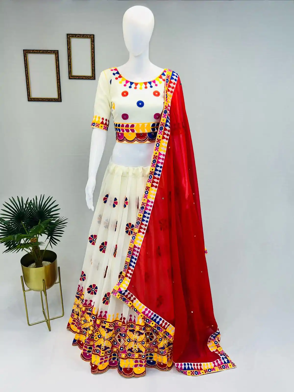 RC Garba White Color Heavy Georgette Embroidery Sequins Lehenga Choli Casual, Party Wedding, Festive, Events Etc. Delivery  4-6 Working Days 1999/- | Lehenga, Bollywood Lehenga, Creative Lehenga, Designer Lehenga, Embroidered Lehenga, Party Wear Lehenga