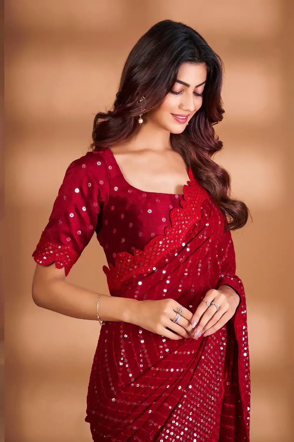 BT 361 Maroon Color Soft Georgette Fancy Beautiful Saree Casual, Party Wear, Traditional Wear, Wedding Wear, Events Etc.@2399/- | Designer Sarees, Sarees, Bollywood Sarees, Creative Sarees, Ethnic Saree, Modern Digital sarees, Party Wear Sarees