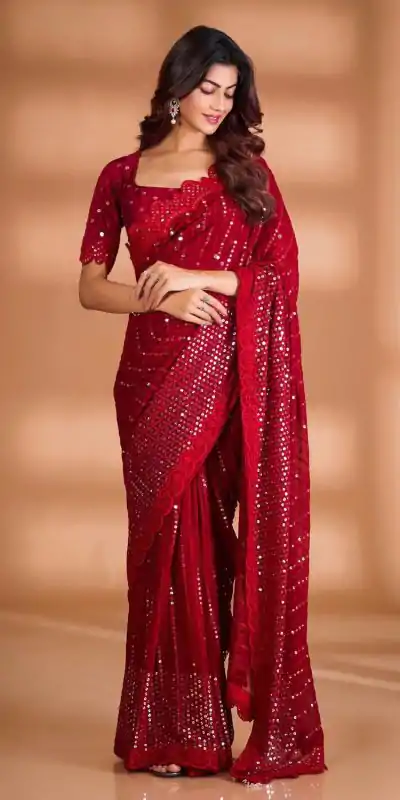 BT 361 Maroon Color Soft Georgette Fancy Beautiful Saree Casual, Party Wear, Traditional Wear, Wedding Wear, Events Etc.@2399/- | Designer Sarees, Sarees, Bollywood Sarees, Creative Sarees, Ethnic Saree, Modern Digital sarees, Party Wear Sarees