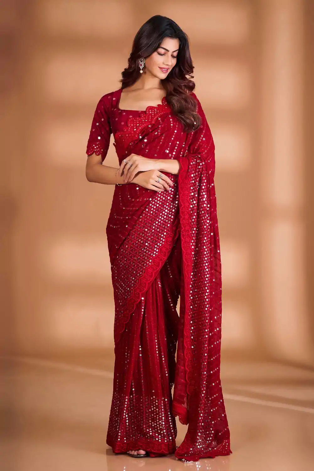 BT 361 Maroon Color Soft Georgette Fancy Beautiful Saree Casual, Party Wear, Traditional Wear, Wedding Wear, Events Etc.@2399/- | Designer Sarees, Sarees, Bollywood Sarees, Creative Sarees, Ethnic Saree, Modern Digital sarees, Party Wear Sarees
