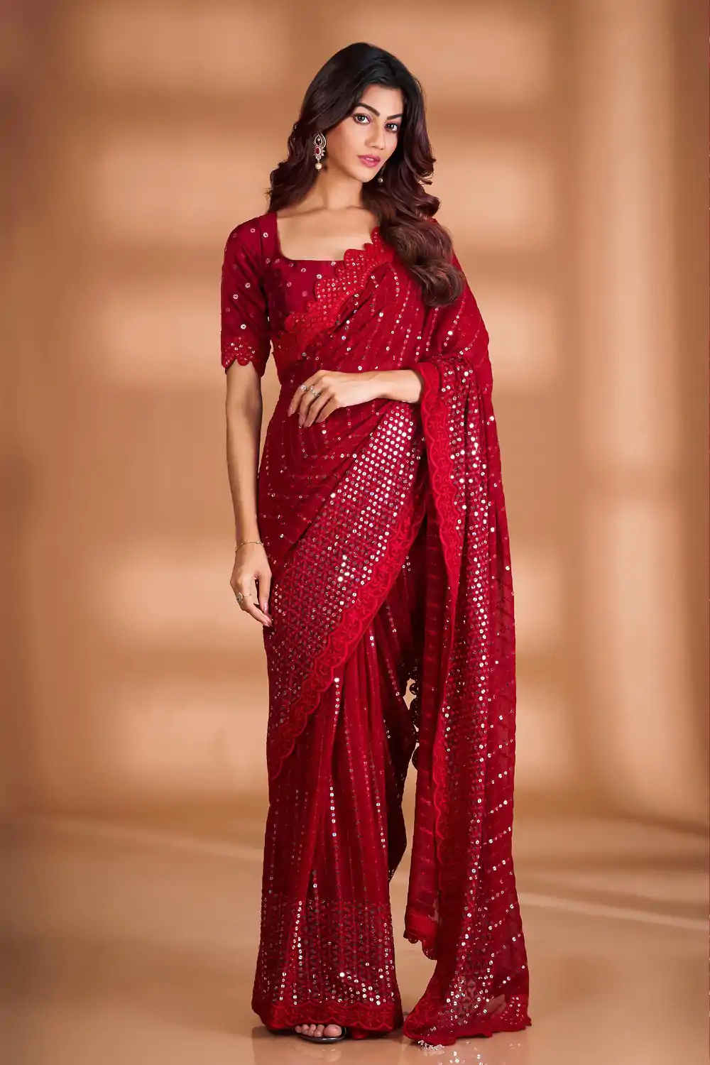 BT 361 Maroon Color Soft Georgette Fancy Beautiful Saree Casual, Party Wear, Traditional Wear, Wedding Wear, Events Etc.@2399/- | Designer Sarees, Sarees, Bollywood Sarees, Creative Sarees, Ethnic Saree, Modern Digital sarees, Party Wear Sarees