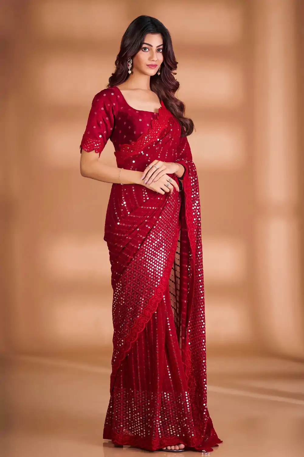 BT 361 Maroon Color Soft Georgette Fancy Beautiful Saree Casual, Party Wear, Traditional Wear, Wedding Wear, Events Etc.@2399/- | Designer Sarees, Sarees, Bollywood Sarees, Creative Sarees, Ethnic Saree, Modern Digital sarees, Party Wear Sarees