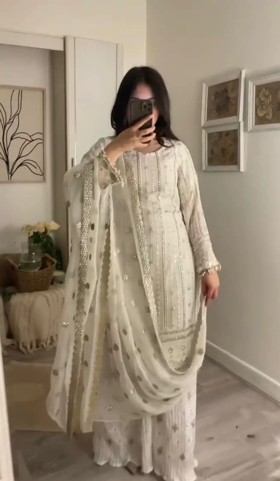 ZF 381 White Color Georgette Embroidery Sequence Salwar Suit Casual, Wedding, Party, Events Etc. Expected Delivery 4-6 Working Days 2399/- | Casual Suits, Jump Suits, Salwar suit, Creative suits, Designer Suits, Palazzo Suits, Party Wear Suits, Patiala Suits, Straight Suits