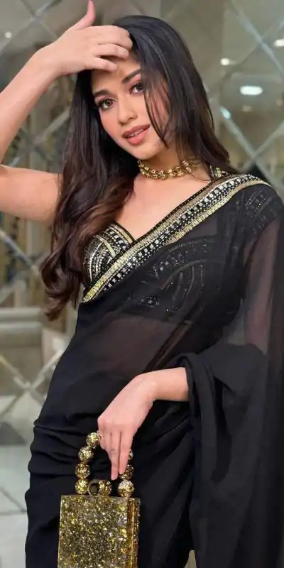 ST 468 Black Color Georgette Embroidery Lace Border Work Saree Casual, Wedding, Party, Festive, Events Etc. Expected Delivery 4-6 Working Days @1699/- | Designer Sarees, Embroidered Sarees, Sarees, Bollywood Sarees, Creative Sarees, Ethnic Saree, Modern Digital sarees, Party Wear Sarees