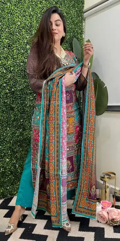 LG 1859 Blue color Maslin Printed Real Mirror Work Salwar Suit Casual, Wedding, Party, Festive, Events . Expected Delivery  4-6 Working Days @1899/- | Casual Suits, Salwar suit, Creative suits, Designer Suits, Palazzo Suits, Party Wear Suits, Patiala Suits, Straight Suits