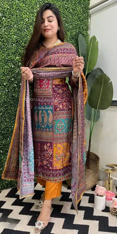 LG 1859 Mustard color Maslin Printed Real Mirror Work Salwar Suit Casual, Wedding, Party, Festive, Events . Expected Delivery 4-6 Working Days @1899/- | Casual Suits, Salwar suit, Creative suits, Designer Suits, Palazzo Suits, Party Wear Suits, Patiala Suits, Straight Suits