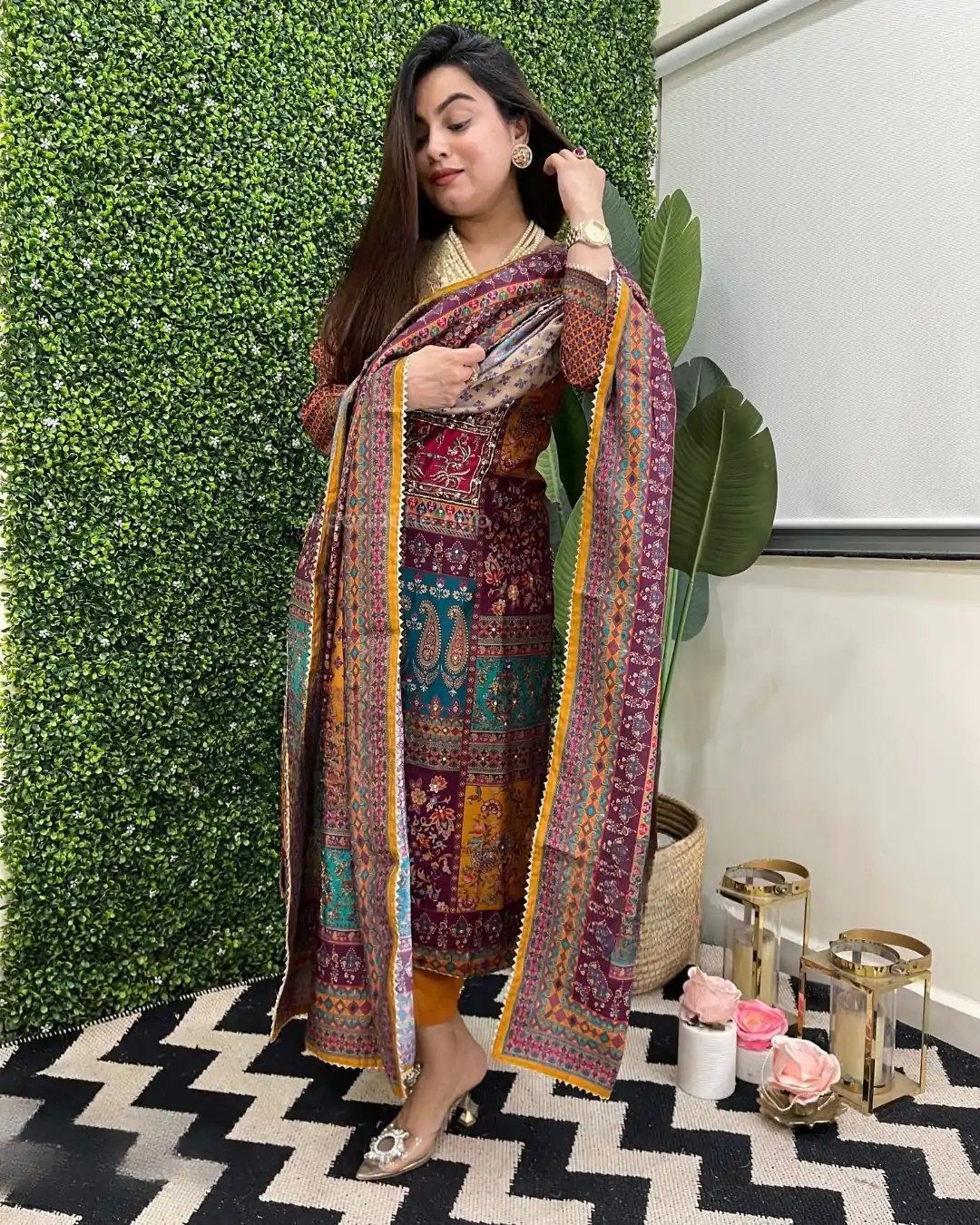 LG 1859 Mustard color Maslin Printed Real Mirror Work Salwar Suit Casual, Wedding, Party, Festive, Events . Expected Delivery  4-6 Working Days @1899/- | Casual Suits, Salwar suit, Creative suits, Designer Suits, Palazzo Suits, Party Wear Suits, Patiala Suits, Straight Suits