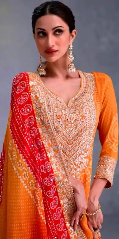 ZF 386 Yellow Color Chinnon Digital Printed Sequence Salwar Suit Casual, Wedding, Party, Events Etc. Expected Delivery 4-6 Working Days 2399/- | Casual Suits, Jump Suits, Salwar suit, Creative suits, Designer Suits, Palazzo Suits, Party Wear Suits, Patiala Suits, Straight Suits
