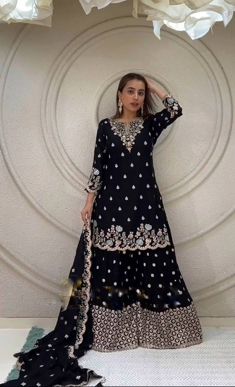 NSR 816 Black Color Pure Chinnon Silk Embroidery Sequence Salwar Suit Wedding, Party, Festive, Events Expected Delivery 4-6 Working Days @ 2399/- | Casual Suits, Jump Suits, Salwar suit, Creative suits, Designer Suits, Palazzo Suits, Party Wear Suits, Patiala Suits, Straight Suits
