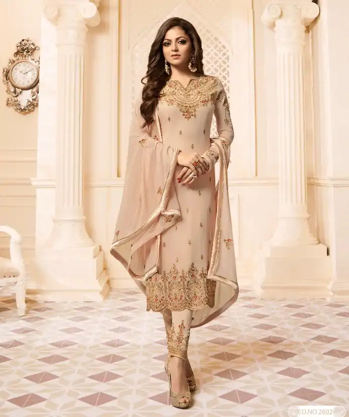 LT Nityaa 2602 Cream Color Heavy Georgette Embroidery Salwar Suit Wedding, Party, Festive events, etc.  Expected Delivery  4-6 Working Days @2599/- | Casual Suits, Jump Suits, Salwar suit, Creative suits, Designer Suits, Palazzo Suits, Party Wear Suits, Patiala Suits, Straight Suits