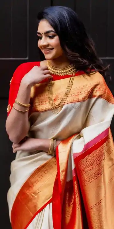 DDF SHRUTI Cream Color Soft Lichi Silk Ordinary Design Rich Pallu Saree Casual, Party Wear, Events, Festivals Expected Delivery 4-6 Working @1499 | Designer Sarees, Embroidered Sarees, Sarees, Bollywood Sarees, Creative Sarees, Ethnic Saree, Modern Digital sarees, Party Wear Sarees