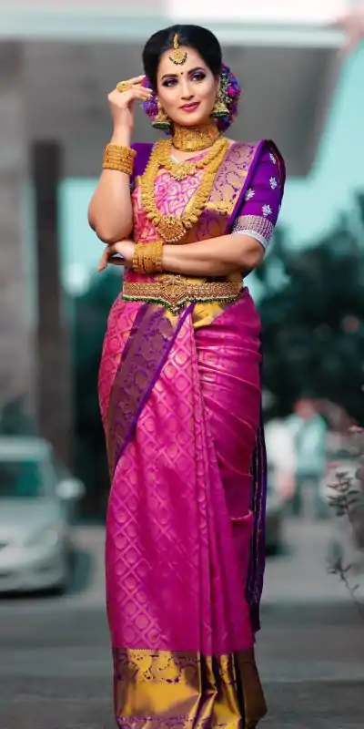 ES 8154 Pink Color Soft Lichi Silk Butti Work Saree Casual, Wedding, Party, Festive, Events Etc. Expected Delivery 4-6 Working Days @1499/- | Designer Sarees, Embroidered Sarees, Sarees, Bollywood Sarees, Creative Sarees, Ethnic Saree, Modern Digital sarees, Party Wear Sarees