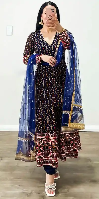 RTC 5642 Blue Color Georgette Thread Sequence Work Salwar Suit Wedding, Party, Festive, Events Etc. Expected Delivery 4-6 Working Days @2449/- | Casual Suits, Jump Suits, Salwar suit, Creative suits, Designer Suits, Palazzo Suits, Party Wear Suits, Patiala Suits, Straight Suits