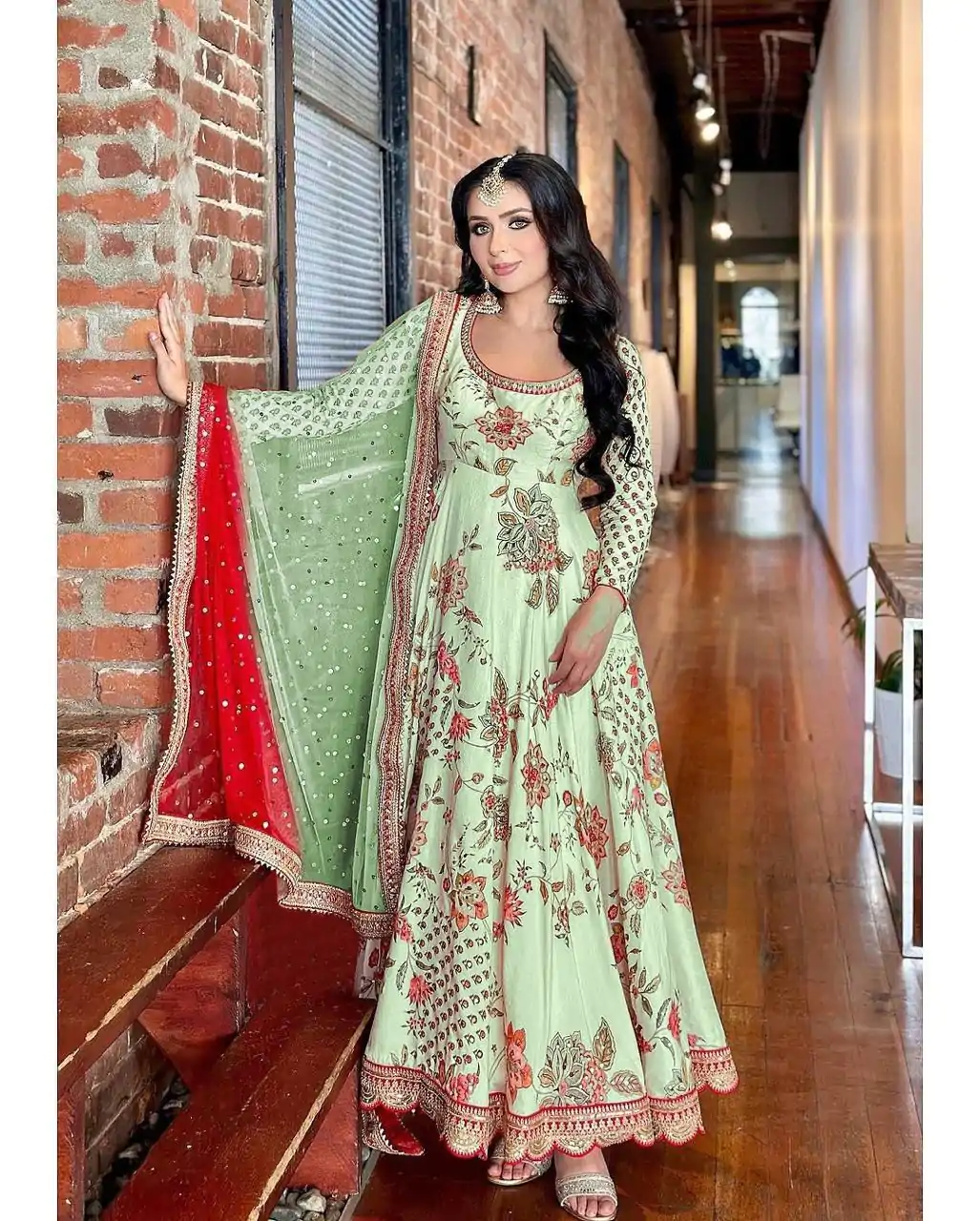 SR 1620 Green color Georgette Embroidery Diamond Anarkali Suit Casual, Wedding, Party, Festive, Events . Expected Delivery 4-6 Working Days @2099/- | Anarkali Suits, Bollywood Anarkali, Creative-Anarkali, Designer Anarkali, Embroidered Anarkali, Party Wear Anarkali