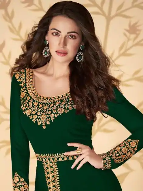 FC ASHIRWAD 7216 Green Color Georgette Embroidery Sharara Suit Wedding, Party, Festive Expected Delivery 4-6 Working Days  @2299/- | Casual Suits, Jump Suits, Salwar suit, Creative suits, Designer Suits, Palazzo Suits, Party Wear Suits, Patiala Suits, Straight Suits