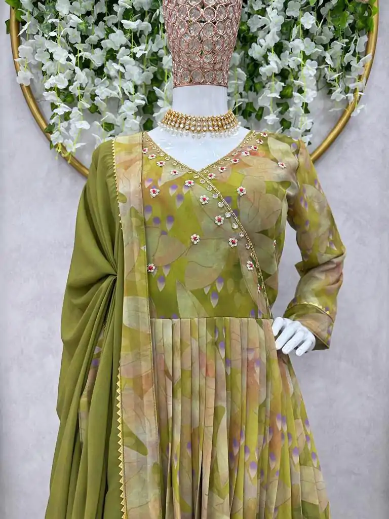 KD 1374 Green  Color Georgette Silk Digital Printed Salwar Suit Casual, Party, Festive, Events Wedding Etc.  Expected Delivery 4-6 Working Days @2049/- | Casual Suits, Salwar suit, Creative suits, Designer Suits, Palazzo Suits, Party Wear Suits, Straight Suits