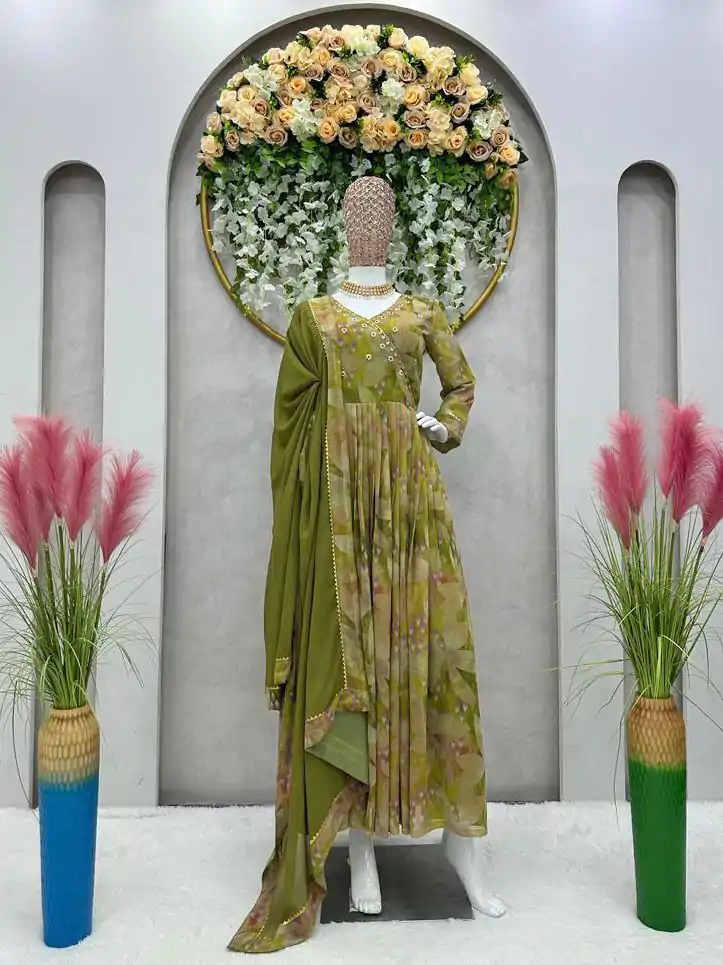 KD 1374 Green  Color Georgette Silk Digital Printed Salwar Suit Casual, Party, Festive, Events Wedding Etc.  Expected Delivery 4-6 Working Days @2049/- | Casual Suits, Salwar suit, Creative suits, Designer Suits, Palazzo Suits, Party Wear Suits, Straight Suits