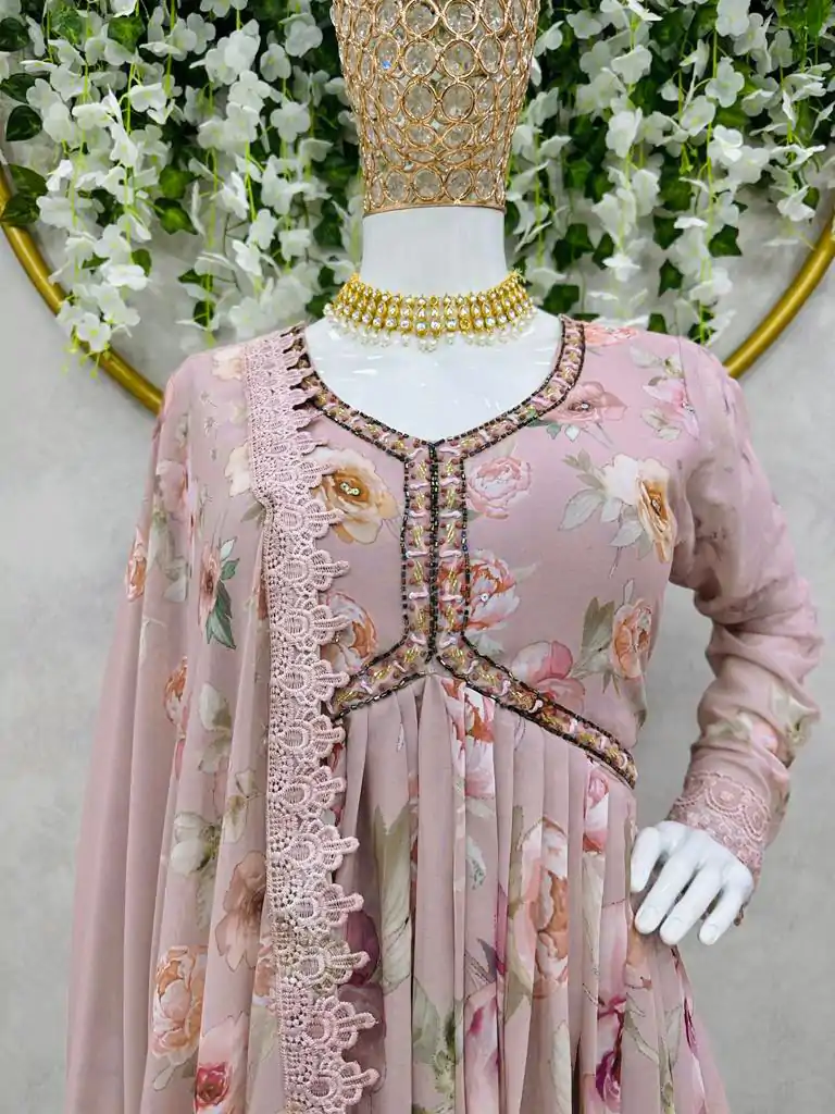 KD 1342 Light Peach Color Georgette Digital Printed Salwar Suit Casual, Party, Festive, Events Wedding Etc.  Expected Delivery 4-6 Working Days @2049/- | Casual Suits, Salwar suit, Creative suits, Designer Suits, Palazzo Suits, Party Wear Suits, Straight Suits