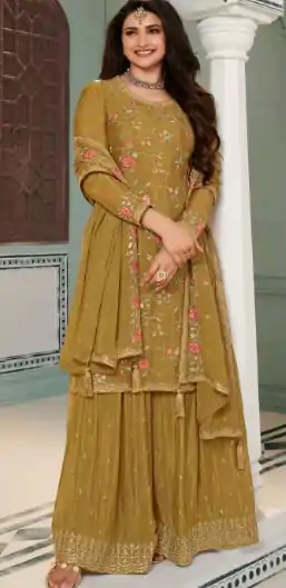 FC AVANTI 66302 Mustard Color Heavy Chinon Embroidery Sharara Suit Wedding, Party, Festive Expected Delivery 4-6 Working Days  @3099/- | Casual Suits, Jump Suits, Salwar suit, Creative suits, Designer Suits, Palazzo Suits, Party Wear Suits, Patiala Suits, Straight Suits