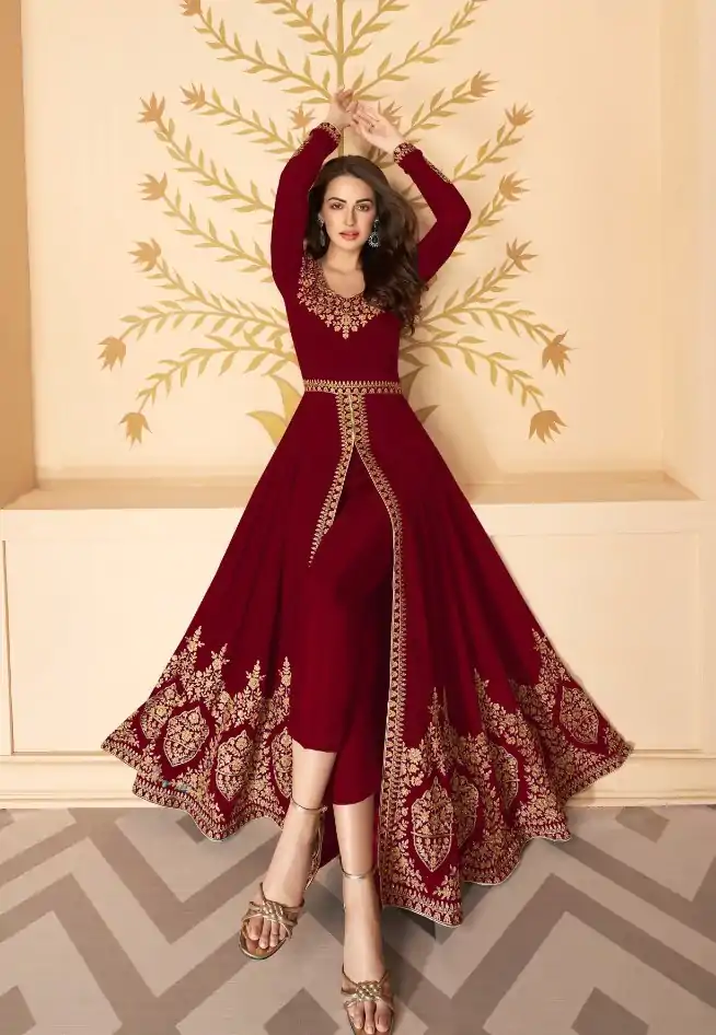 FC ASHIRWAD 7216 Red Color Georgette Embroidery Sharara Suit Wedding, Party, Festive Expected Delivery 4-6 Working Days  @2299/- | Casual Suits, Jump Suits, Salwar suit, Creative suits, Designer Suits, Palazzo Suits, Party Wear Suits, Patiala Suits, Straight Suits
