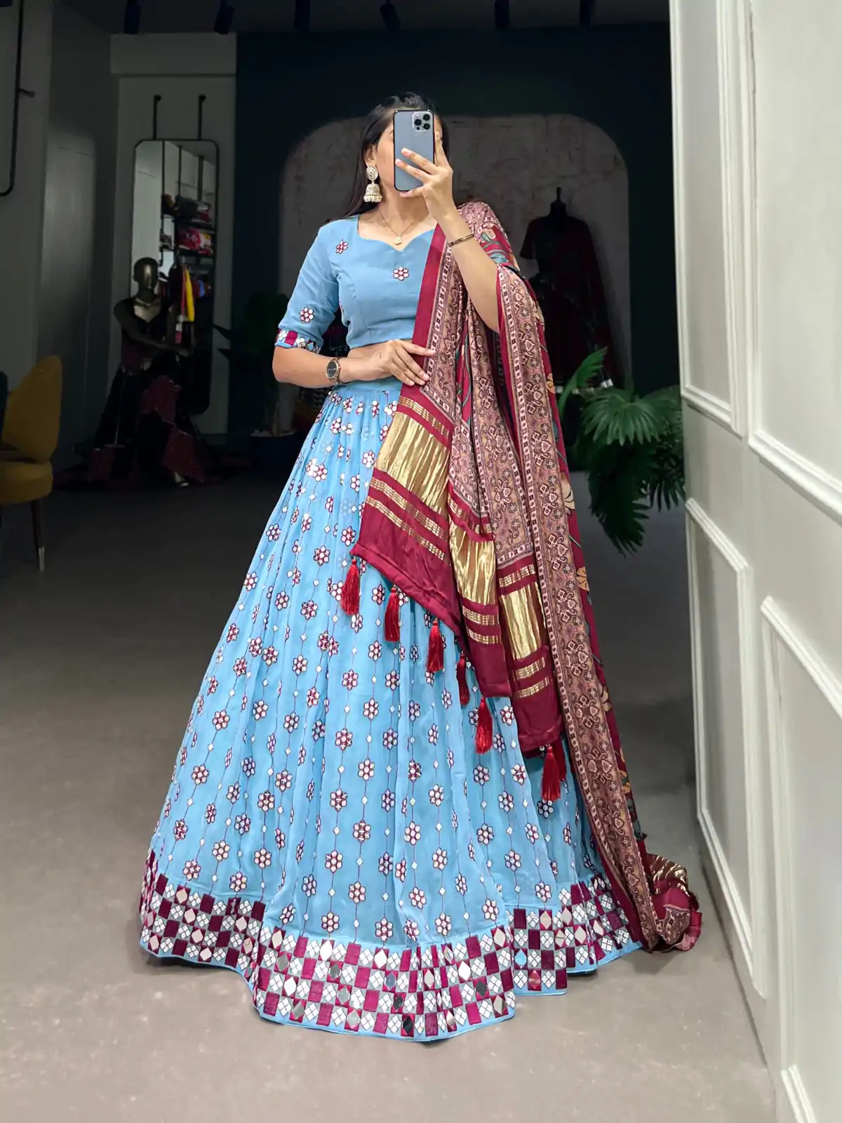LNB 1733 Sky Blue Color Georgette Sequins Embroidery Lehenga Choli Festive Party Wedding, Events etc. Delivery 4-6 Working Days @4799/- | Lehenga, Bollywood Lehenga, Creative Lehenga, Designer Lehenga, Embroidered Lehenga, Party Wear Lehenga