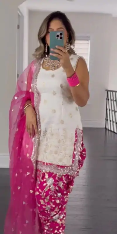 SSR 452 White Color Georgette Embroidery Sequence Salwar Suit Wedding, Party, Festive, Events Expected Delivery 4-6 Working Days @ 1999/- | Casual Suits, Jump Suits, Salwar suit, Creative suits, Designer Suits, Palazzo Suits, Party Wear Suits, Patiala Suits, Straight Suits