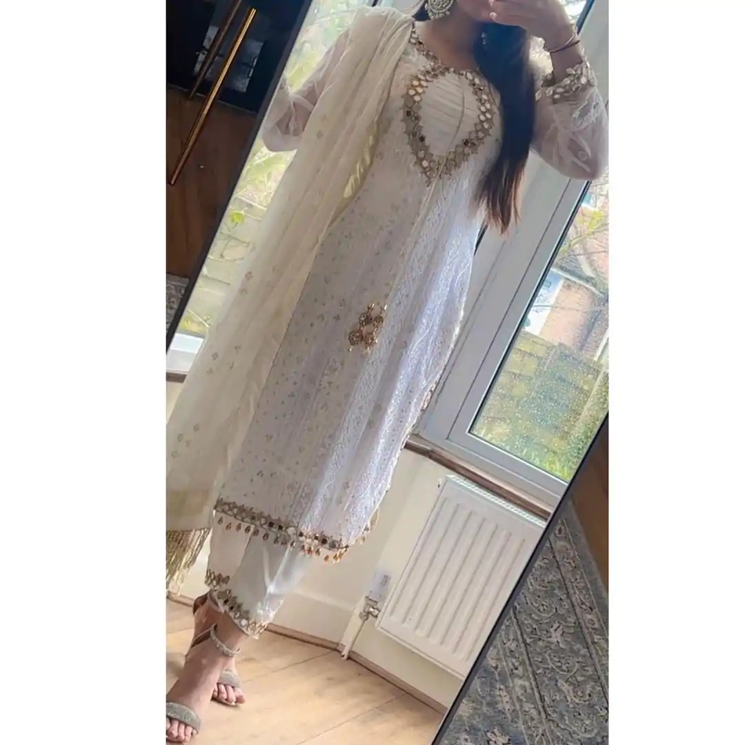 LG 1839 White color Georgette Sequence Embroidery Salwar Suit Casual, Wedding, Party, Festive, Events . Expected Delivery  4-6 Working Days @2149/- | Casual Suits, Salwar suit, Creative suits, Designer Suits, Palazzo Suits, Party Wear Suits, Patiala Suits, Straight Suits