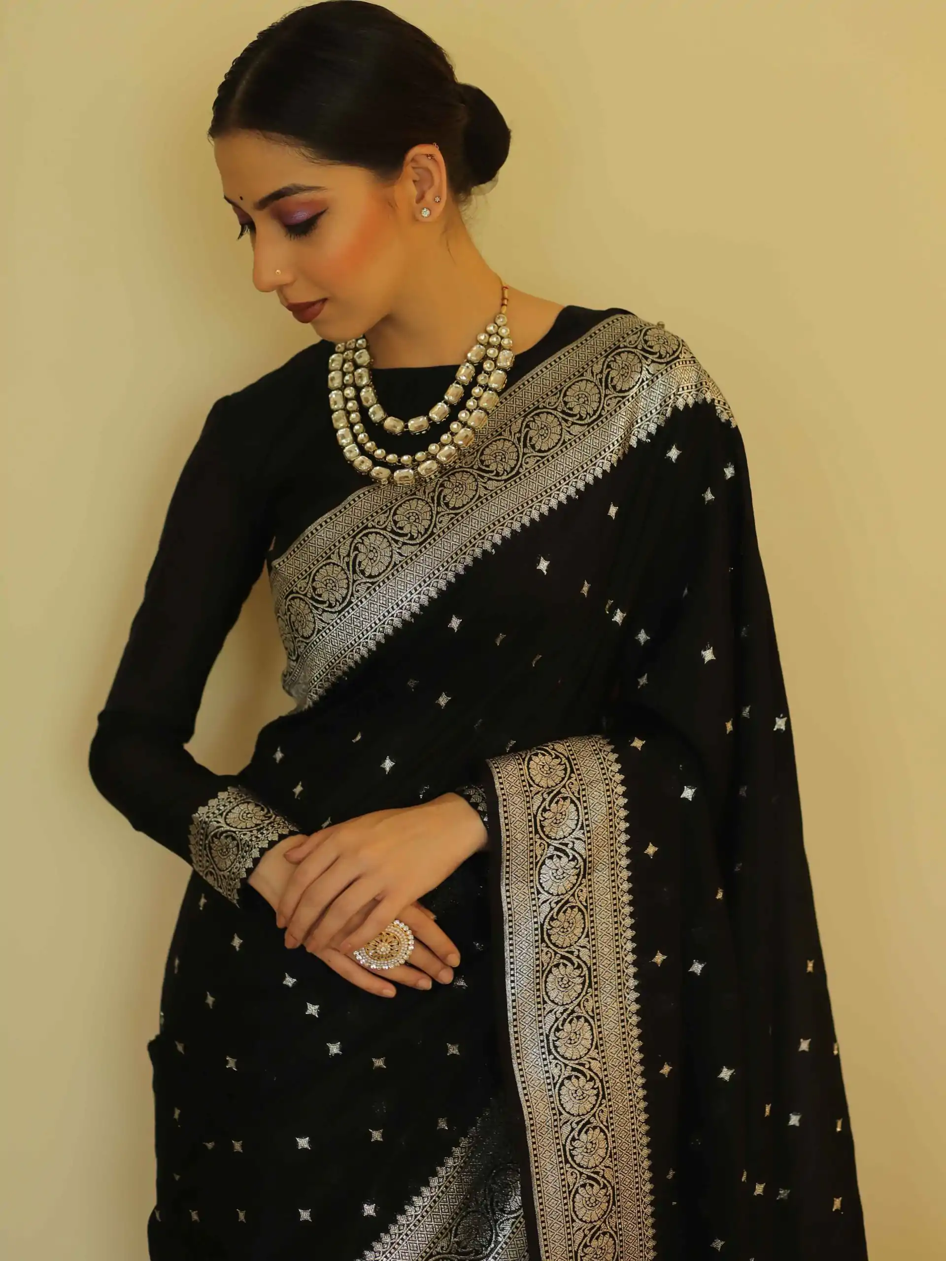 DDF Silver Black 4 Color Banarasi Soft Silk Ordinary Design Saree Casual, Party Wear, Events, Festivals Wear Etc. Expected Delivery 4-6 Working Days 1399/- | Designer Sarees, Embroidered Sarees, Sarees, Bollywood Sarees, Creative Sarees, Ethnic Saree, Modern Digital sarees, Party Wear Sarees