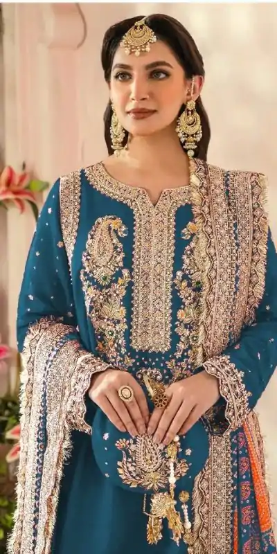 FC MARIA-A 1074 Blue Color Georgette Embroidery Work Salwar Suit Wedding, Party, Festive events, Expected Delivery  4-6 Working Days @2149 | Casual Suits, Salwar suit, Creative suits, Designer Suits, Palazzo Suits, Party Wear Suits, Patiala Suits, Straight Suits